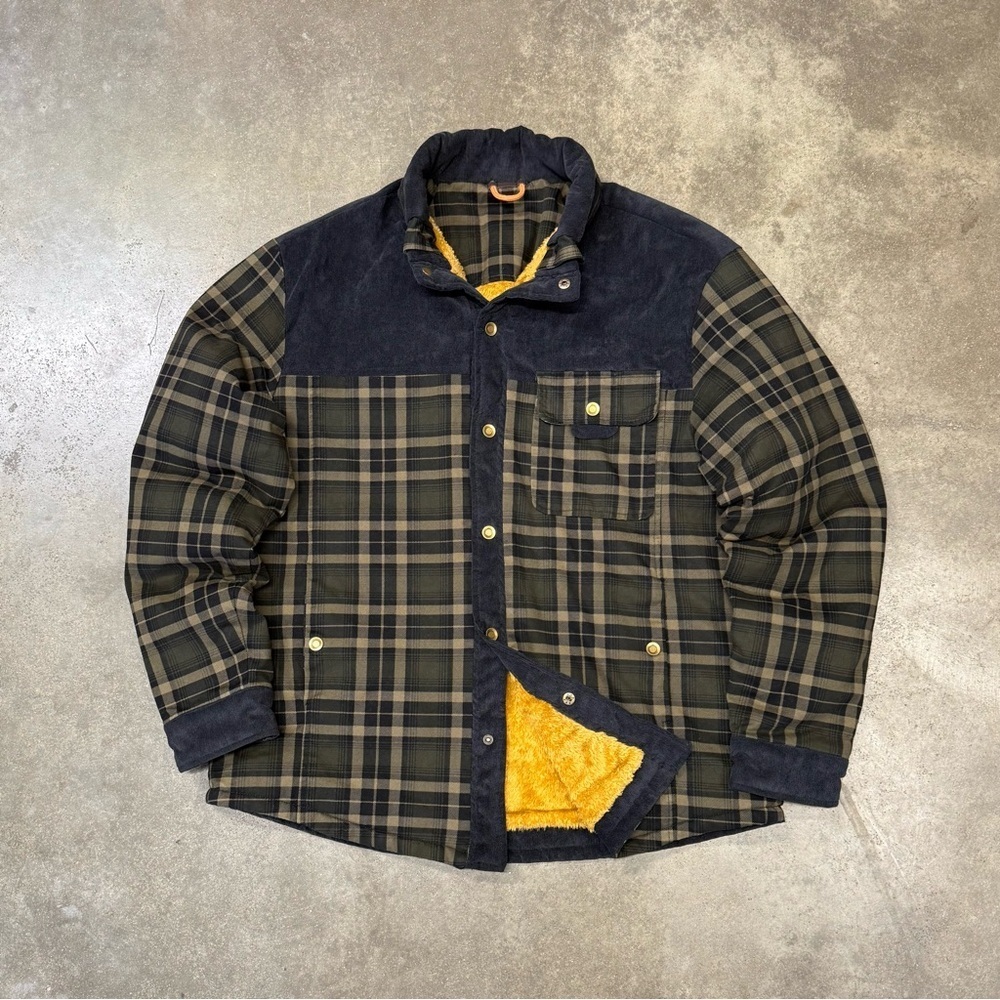 Plaid Plush Fleece Lined Chore Coat Barn Jacket Workwear